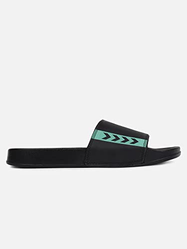 Image of hummel CHUNK MEN SLIDERS Comfortable Cushioned Sole Arch Support Durable Lightweight Flexible Trendy Style Flip flops and Slippers Slides for Men Daily use Chappal