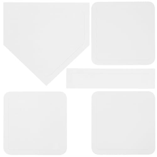 BRIGHTFUFU 5pcs Rubber Base Kickball Softball Plate Baseball Training Equipment for Outdoor Practice Lightweight Portable for All Skill Levels