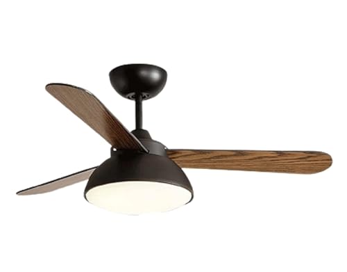 Moderno Creativo Ventilador de Techo Luz LED Para Ventilador De Techo, Ventilador Con Aspas De Madera Con Control Remoto, Atenuación De 3 Colores, Ventilador De Techo Con Velocidad Del Viento De 5 Eng