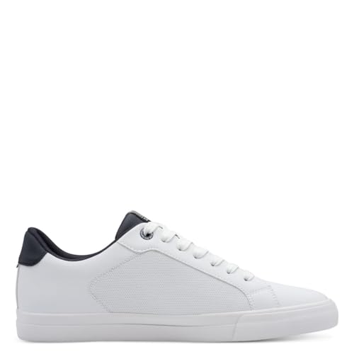 s.Oliver Herren Sneaker flach Zeitlos Bequem, Weiß (White), 43 EU