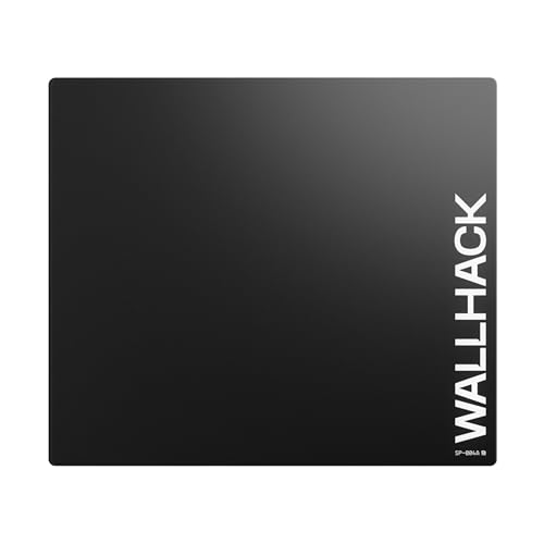 Image of WALLHACK SP-004A Glass Gaming Mouse Pad | 4th Generation Micro Etching | Ultra Fast Slides and Stopping Power | Medium Size for E-Sports | Heavy Duty Tempered Glass | 390x450mm | Black
