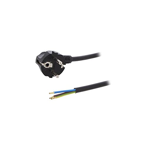 Câble SCHUKO Prise PLASTROL avec cordon de 5m et fiche mâle coudée CEE 7/7 E/F