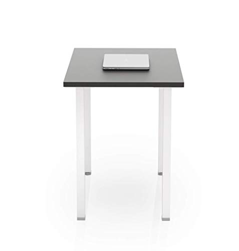 Image of JGS Sheesham Wood and Iron Study Table for Living Room Study Room Bedroom Hall Home Office Wooden Furniture (Grey & White Finish)