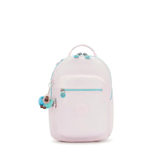 Kipling Seoul Mochila pequena metálica para tablet, Sea Pink Met, 10.5''L x 13.75''H x 6.75''D, Casual