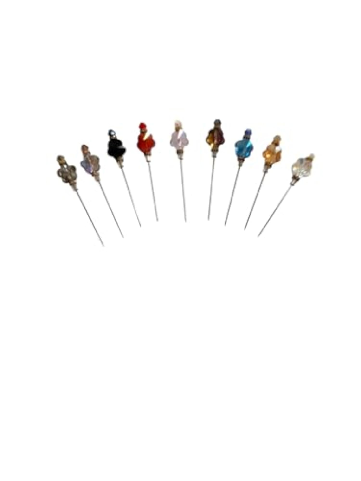 Pack of 10 Multicolour Alloy Steel Hijab Pins for Women