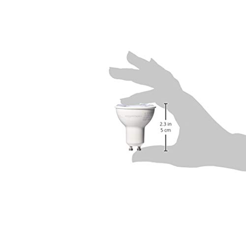 Amazon Basics MR16 LED Light Bulb, 50 Watt Equivalent, Energy Efficient 7W, GU10 Base, Daylight White 5000K, Dimmable, 10,000 Hour Lifetime , 6-Pack