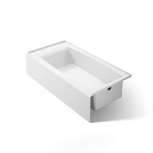 KOHLER K-26109-RA-0 Entity 60-Inch x 30-Inch Alcove Bath with Integral apron, integral flange and right hand drain, White