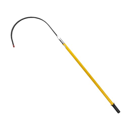 ERRULAN High Voltage Insulated Rescue Hook with Thread Shaft Joint, Safety Insulated Pulling Pole for High-Voltage Tower, Portable Insulated Rescue Rod with Insulated Handle(100 cm)