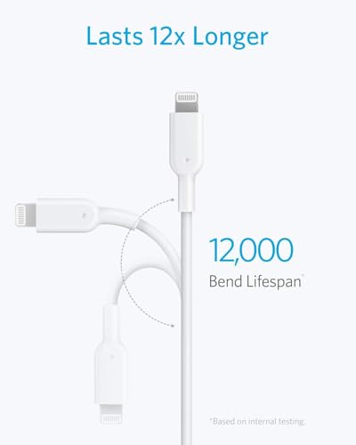Anker MFi Certified Type C to Lightning 100W Powerline III Cable, 3ft White, Super Fast iPhone Charging Cable (50% Charge in 30 mins), 25X More Durable, Data Sync Compatibility & Power Delivery