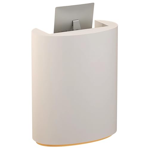 モダン受付デスク カウンター付き, LEDライト・鍵付き引き出し搭載, サロン・ロビー・ショップ・オフィス用(Yellow,39.3in/100cm)