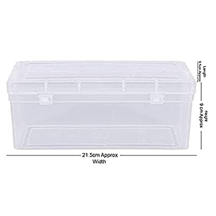 Image of Ewings Multipurpose Plastic Rectangular Stackable Organizer Storage Container Box Combo Transparent Boxes for Jewellery /Medicines /Stationery /Cosmetics /Accessories(Pack of 4)