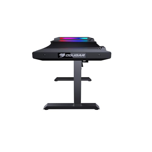 Cougar Gaming | Bureau Gaming | Mars - Fibre de Carbone - Design Ergonomique - Surface Spacieuse - Système de Gestion des Câbles - Éclairage LED Personnalisable – Image 6