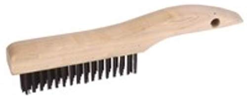 Image of Weiler 73217 Hand Wire Scratch Brush, .012 Steel Wire Fill, 4 x 16 Rows, Plastic Handle, Made in The USA (Pack of 12)