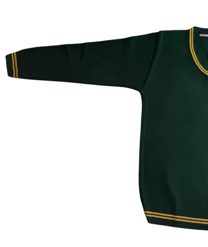 Image of Boy's School Uniform Lining Full Sleeves Sweater - Daffodil