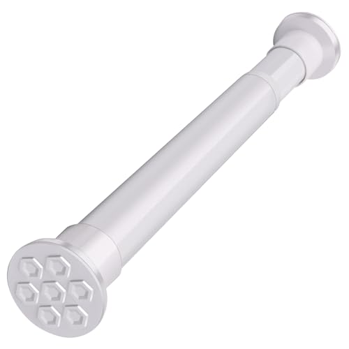 Tringle de douche réglable anti-chute barre extensible blanche sans perçage - 2
