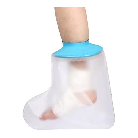 Promifun TPU Waterproof Foot Cast Cover for Shower Bath , Adult Foot Cast Protector,Reusable Cast Sleeve for Broken Surgery Foot & Ankle , Burns , Wounds Cover