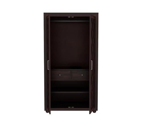 Image of Solid Sheesham Wood Wardrobe Storage | Almirah for Bedroom - Solid Wood Large Cupboard | (D-Walnut)
