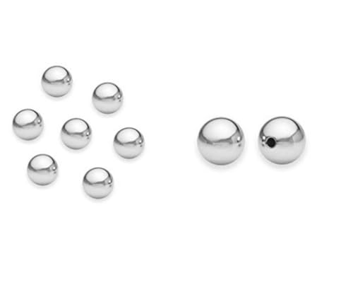 100pcs Adabele Authentic 925 Sterling Silver Hypoallergenic Seamless 2.5mm (0.1 Inch) Small Tiny Round Loose Beads Spacer for DIY Craft Jewelry Making SS141