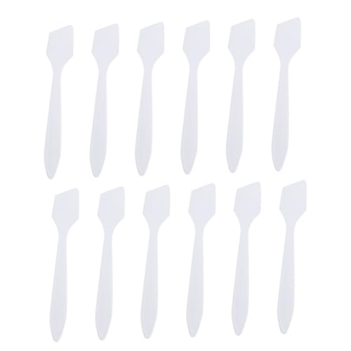 FRCOLOR 200 piezas Cucharas para Crema Facial y Mascarilla Desechables Espátulas Transparentes y Blancas para Cuidado de Piel Cucharas Pequeñas para Mezcla y Aplicación de Crema Ocular y