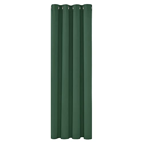 Deconovo Solid Curtain Blackout Curtain Material Curtain Eyelet Blackout Thermal Insulated Ring Top Curtain for Bedroom 52"x 54" Dark Forest 1 PANEL