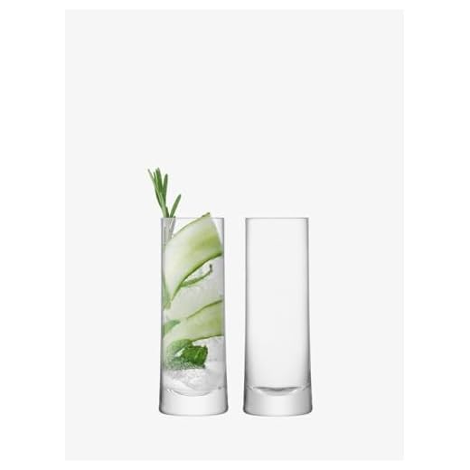LSA International - Vasos de Tubo para Gin Tonic, 2 Unidades, 360 ml, Transparentes