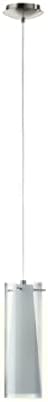 EGLO Pratella 1-Light Pendant Dimmable LED Hanging Lighting Fixture for Kitchen Island, Hallway, and Dining Room, Matte Nickel