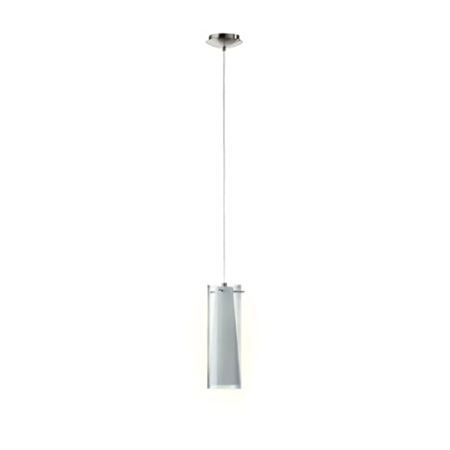 Eglo Pratella 1-Light Pendant Dimmable Led Hanging Lighting Fixture For Kitchen Island, Hallway, And Dining Room, Matte Nickel #TOP12
