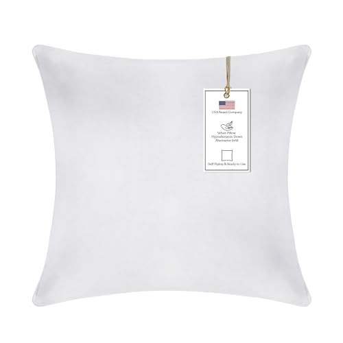 A1 Home Collections A1HC Throw Pillows, Down Alternative Filled Ready to Use Decorative Throw Pillows, Pack of 1, White - 22"x22"