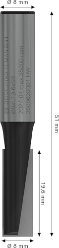 Bosch 1x PRO Nutfräser, zweischneidig, D 8, L 19,6, S 8 – Ansicht 3