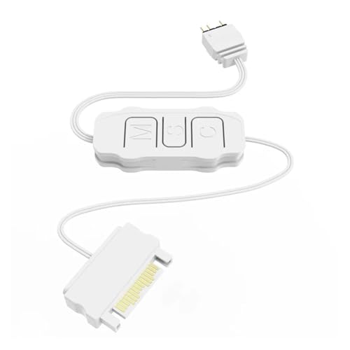 LED Controller Dimmer 5V 3 Pin to Power Supply Mini RGB Controller 3 Pin Hub Cooling Fan LED Light Radiator(White)