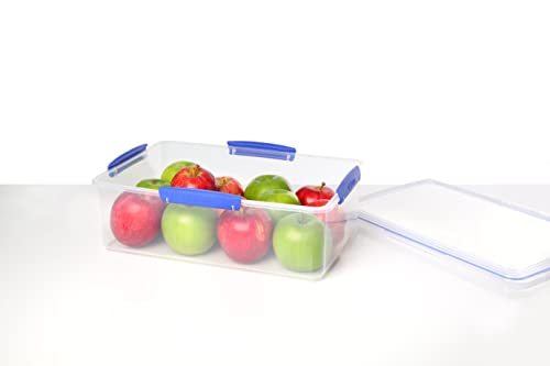 Sistema KLIP IT Frischhaltedose | 7 l | stapelbare und luftdichte Vorratsdose mit Deckel | geeignet für Kühl-/Gefrierschrank | BPA-freier Kunststoff | blaue Clips | 1 Stück