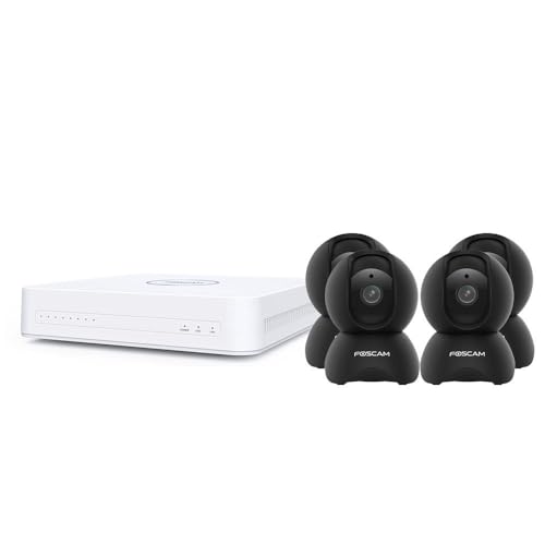 Digitales Full HD Videoüberwachungsset 4 Innenkameras X5 Schwarz - Foscam