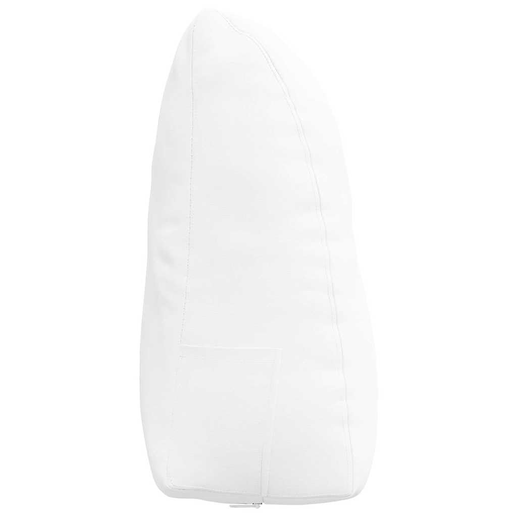 Cuscino per schienale effetto velluto, bianco, 60 x 24 x 50 cm, cuneo da letto | Cuscino ergonomico a cuneo per camera da letto e divano, con rivestimento sfoderabile e imbottitura in morbido poliestere.