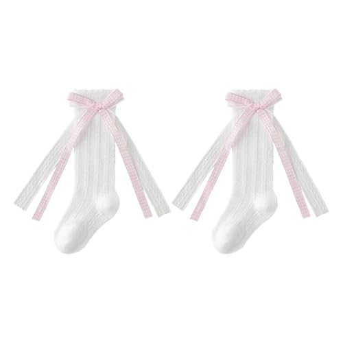 1 par de calcetines altos de algodón suave hasta la rodilla para bebés 0-5T anti deslizamiento becerro longitud transpirable bebé calcetines ventilados niños verano medias, D, L