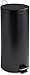 Honey-Can-Do TRS-02111 Round Stainless Steel Step Trash Can with Liner, Black, 30-Liter Per 8-Gallon