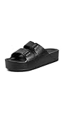 Freedom Moses Women's High Platform Slides, Black, 10-10.5 Medium US