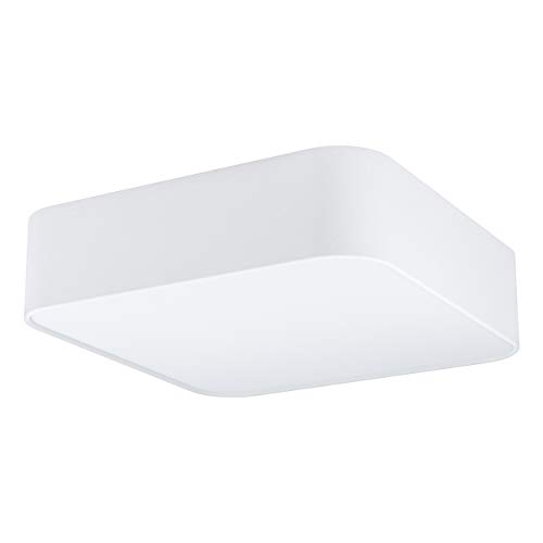 Preisvergleich Produktbild EGLO Deckenlampe Pasteri Square, 5 flammige Deckenleuchte Modern, Wohnzimmerlampe aus Stahl, Textil und Kunststoff in Weiß, Küchenlampe, Flurlampe Decke mit E27 Fassung