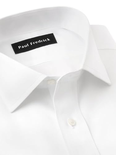 Paul Fredrick Men's Non-Iron Cotton Pinpoint Spread Collar Dress Shirt4
