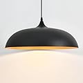 DOTCN Large Pendant Light Fixtures Ceiling Hanging, 17.7" Dome Pendant Lights,Black and Gold Finish Lighting Fixture,Adjustable Pendant Lamps for Living Room,Dining Room,Kitchen Island