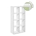 Furinno Cubicle Open Back Decorative Cube Storage Organizer, 8-Cube, White