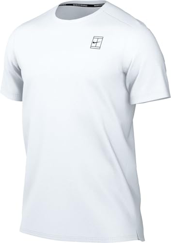 Nike Court Advantage Dri-Fit FZ6910-100 - Camiseta de Tenis para Hombre, Color Blanco/Negro, Talla XS