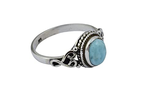 Larimar Stone Ring 925 Sterling Silver Statement Ring For Women Handmade Rings Gemstone Christmas Promise Ring Size US 11 Gift For Her4