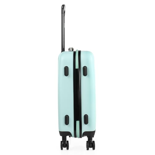 ITACA - Maleta de Cabina 55x40x20 - Maletas De Viaje Cabina Rígidas Trolley con 4 Ruedas Dobles para Avion Ligera Equipaje De Mano Candado de Combinación. Compatible Ryanair, Verde Menta