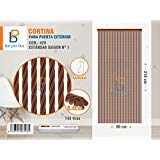 BAI PIN HUI Cortina para Puerta Exterior (MARRÓN Oscuro)
