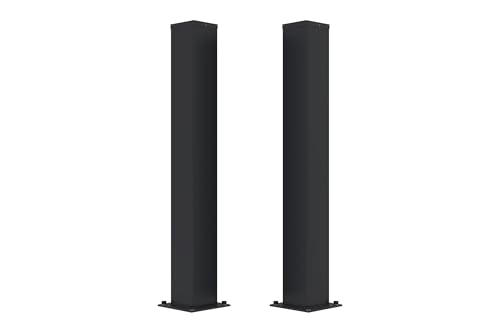 Casanoov Lot de 2 poteaux en fer CARMO 15x15cm H.125cm noir