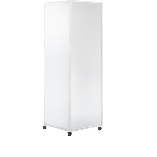 EUROKRAFT | Colonne info mobile | avec 4 roulettes pivotantes doubles avec freins | surface tableau blanc