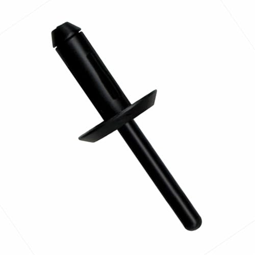 M58130, Marson, Klik-Lok Plastic Rivets, Diameter: 6.00mm, GR Range: 3.83-8.51mm, Truss HD, Body Material: Nylon, Black