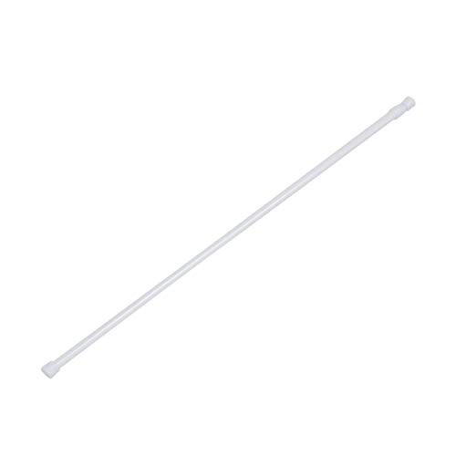 Cikuso Barra Varilla Poste riel de Cortina Tension de Velo de Red telescopico Extensible Cargado de resortes Blanco 70-120cm
