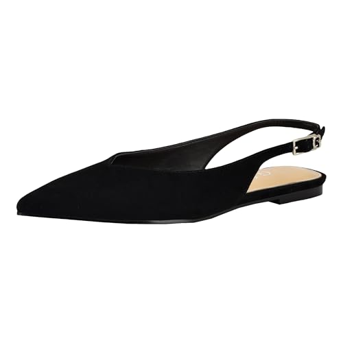 Guess Women's Dorazio Flat, Black Suede 001, 7.5 by GUESS - Used condition - US$69.55