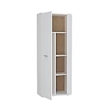 FORTE NET106 Schrank 70 180, Mehrzweckschrank Weiß, Staubsaugerschrank, Abstellraum, Drehtürenschrank, 2-türig mit Einlegeböden, 69 cm breit x 179 cm hoch x 35 cm tief